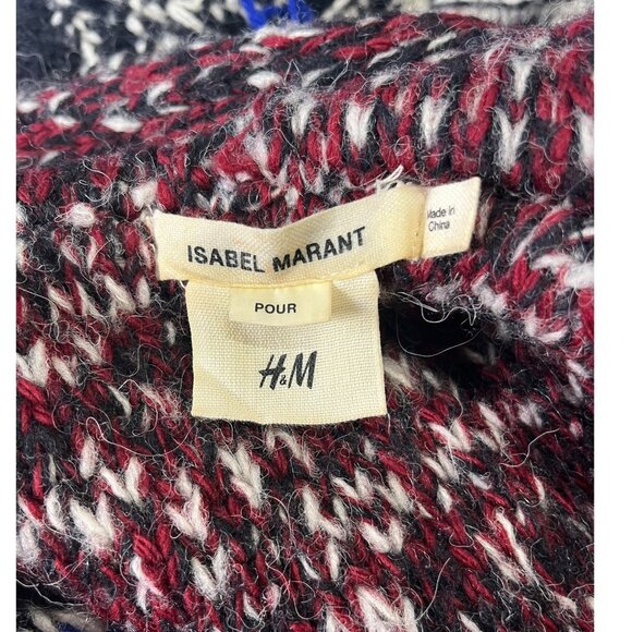 Isabel Marant H&M XS Wool Alpaca Oversized Fringe Chunky Cardigan Sweater Zip-Up - Picture 9 of 11